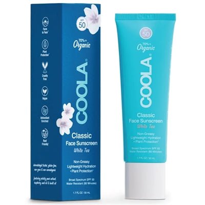 Coola Lotion Solaire Bio SPF 50 Classique Visage - Thé Blanc